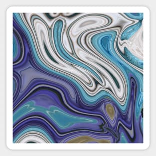 1980s modern chic elegant marble blue purple swirls Magnet